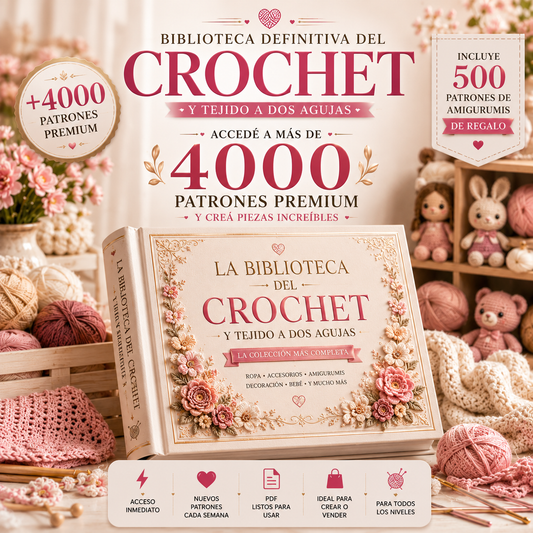 Tejiendo Peluches + 8 Bonos Exclusivos 🎁 La biblioteca integral para crear proyectos hermosos a dos agujas y amigurumis.
